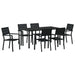 Set de masă pentru grădină 7 pcs Negru - WALTI WALTI