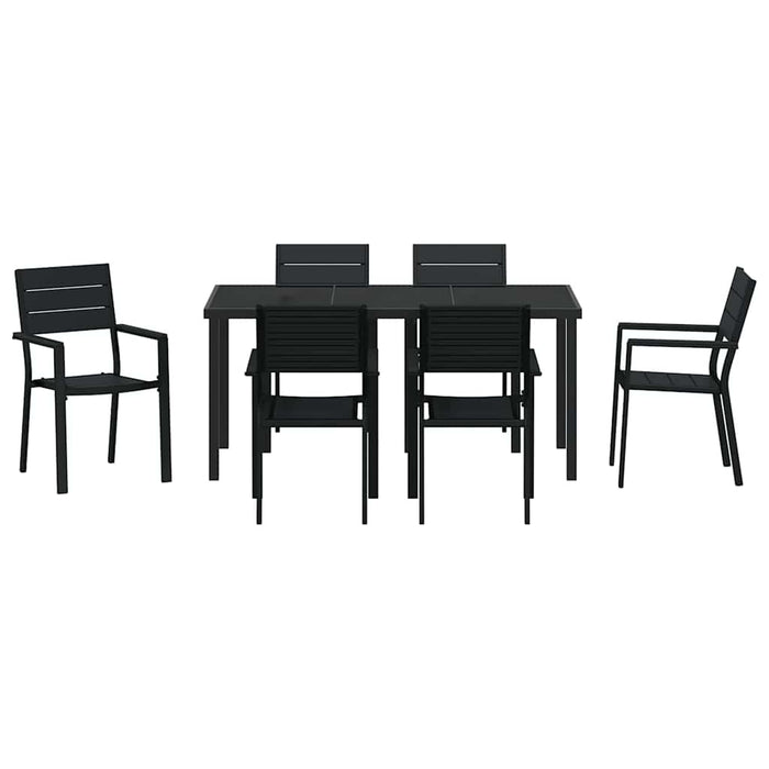 Set de masă pentru grădină 7 pcs Negru - WALTI WALTI