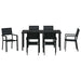 Set de masă pentru grădină 7 pcs Negru - WALTI WALTI