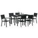 Set de masă pentru grădină 7 pcs Negru - WALTI WALTI