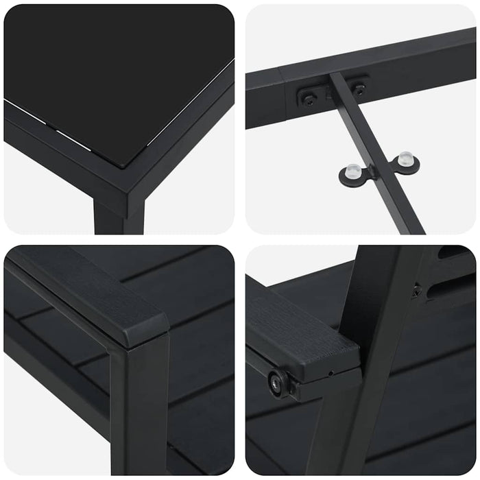 Set de masă pentru grădină 7 pcs Negru - WALTI WALTI