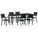 Set de masă pentru grădină 7 pcs Negru - WALTI WALTI