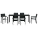Set de masă pentru grădină 7 pcs Negru - WALTI WALTI