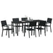 Set de masă pentru grădină 7 pcs Negru - WALTI WALTI