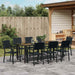 Set de masă pentru grădină 9 pcs Negru - WALTI WALTI