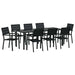 Set de masă pentru grădină 9 pcs Negru - WALTI WALTI