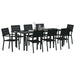 Set de masă pentru grădină 9 pcs Negru - WALTI WALTI