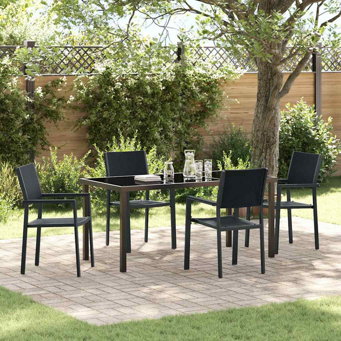 Set de masă pentru grădină 5 pcs Negru WALTI