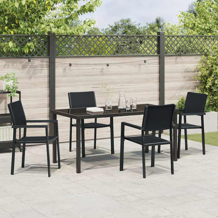 Set de masă pentru grădină 5 pcs Negru WALTI
