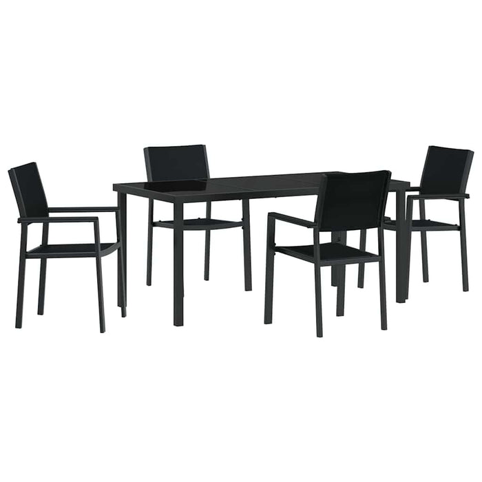 Set de masă pentru grădină 5 pcs Negru WALTI