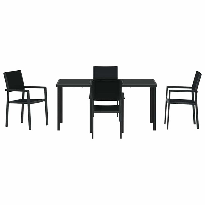 Set de masă pentru grădină 5 pcs Negru WALTI