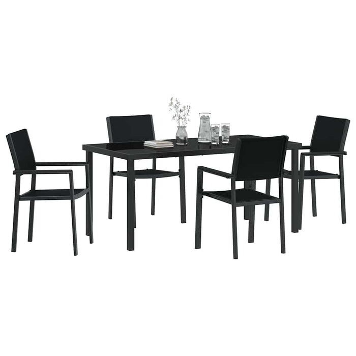 Set de masă pentru grădină 5 pcs Negru WALTI
