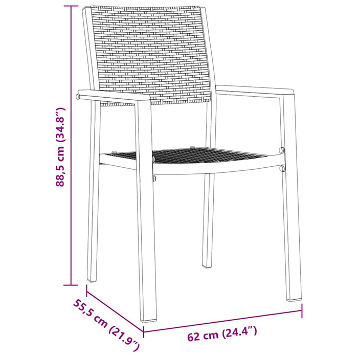 Set de masă pentru grădină 5 pcs Negru WALTI