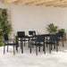 Set de masă pentru grădină 7 pcs Negru - WALTI WALTI