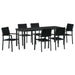 Set de masă pentru grădină 7 pcs Negru - WALTI WALTI
