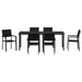 Set de masă pentru grădină 7 pcs Negru - WALTI WALTI