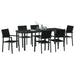 Set de masă pentru grădină 7 pcs Negru - WALTI WALTI