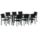 Set de masă pentru grădină 9 pcs Negru - WALTI WALTI