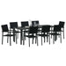 Set de masă pentru grădină 9 pcs Negru - WALTI WALTI