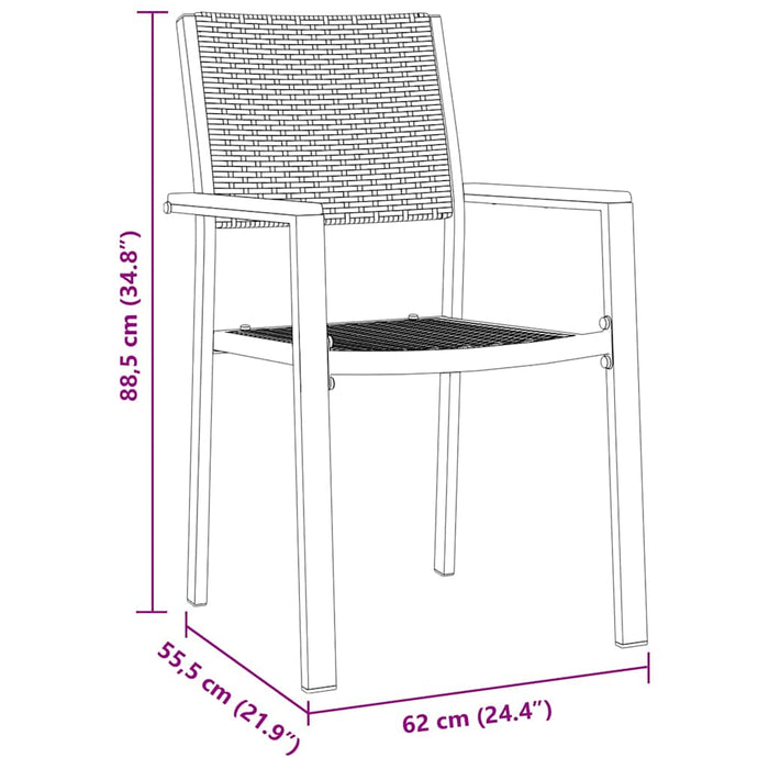 Set de masă pentru grădină 9 pcs Negru - WALTI WALTI