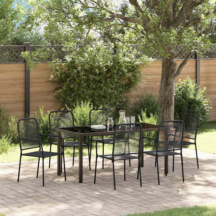 Set de masă pentru grădină 7 pcs Negru - WALTI WALTI