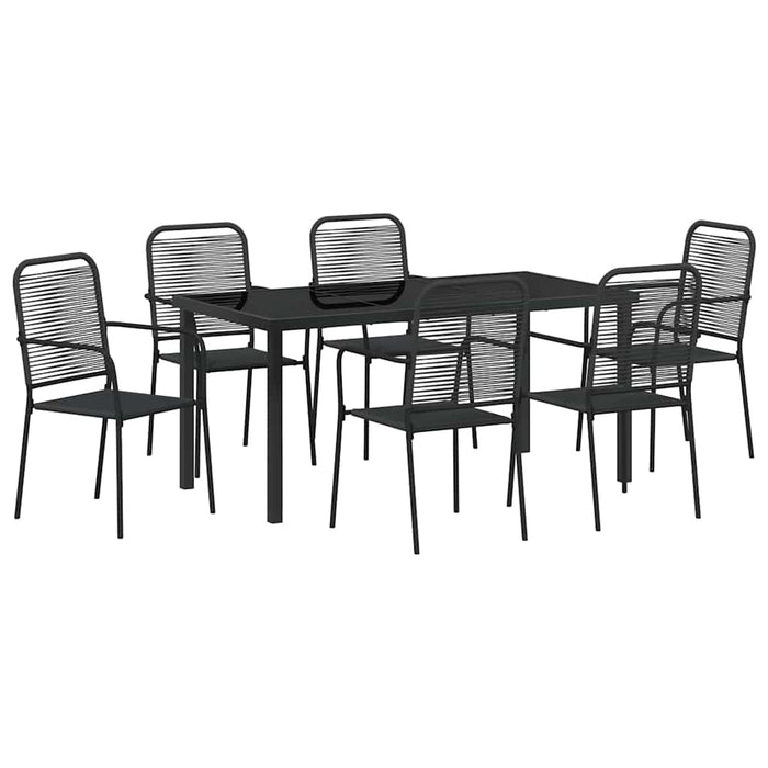 Set de masă pentru grădină 7 pcs Negru - WALTI WALTI