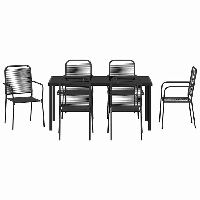 Set de masă pentru grădină 7 pcs Negru - WALTI WALTI