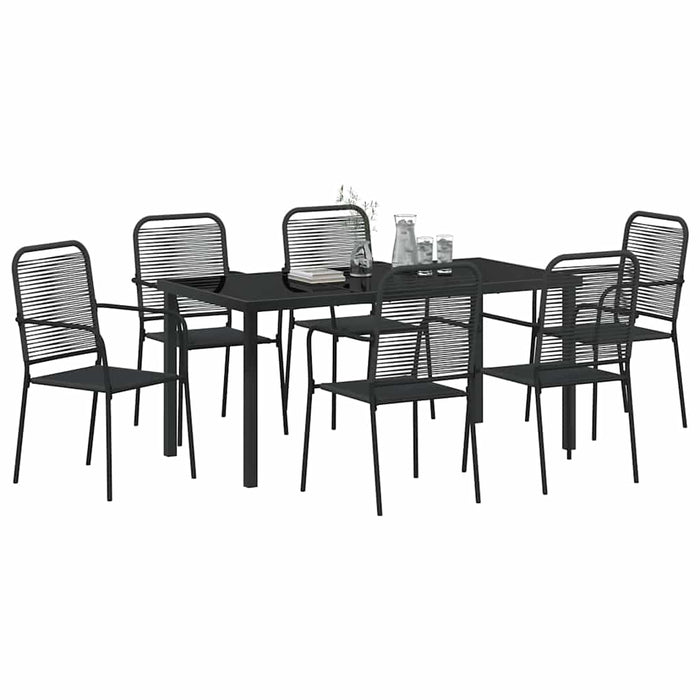 Set de masă pentru grădină 7 pcs Negru - WALTI WALTI
