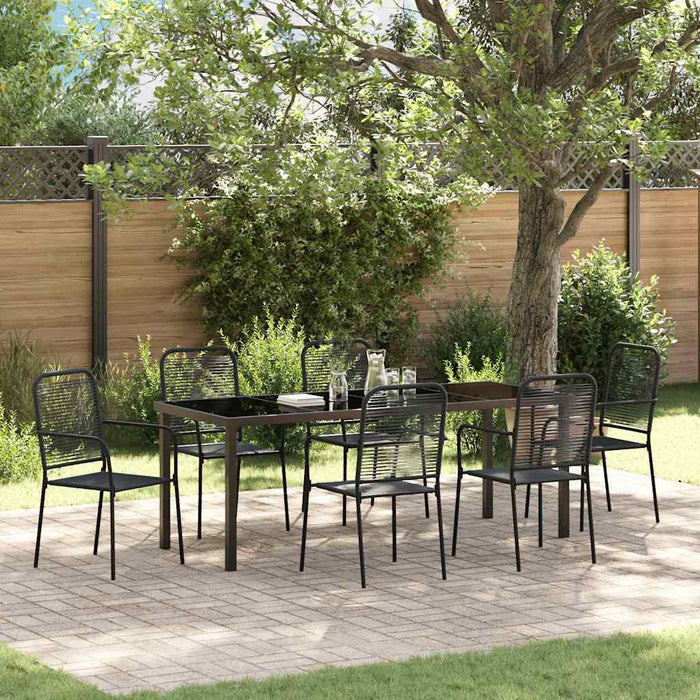 Set de masă pentru grădină 7 pcs Negru - WALTI WALTI