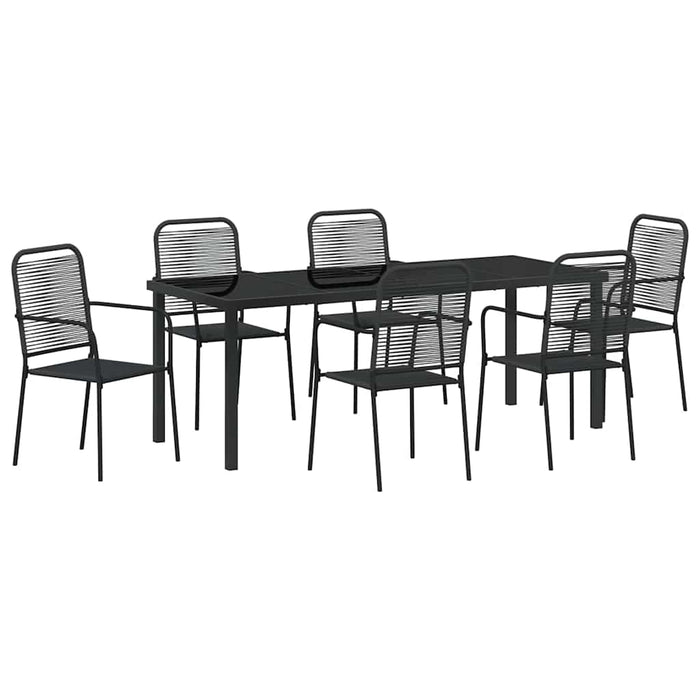 Set de masă pentru grădină 7 pcs Negru - WALTI WALTI