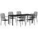 Set de masă pentru grădină 7 pcs Negru - WALTI WALTI