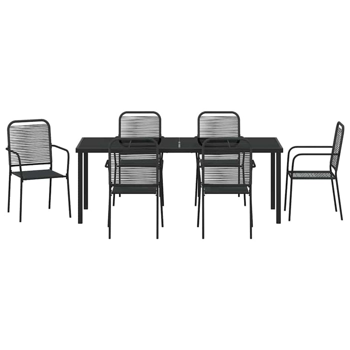 Set de masă pentru grădină 7 pcs Negru - WALTI WALTI