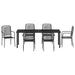 Set de masă pentru grădină 7 pcs Negru - WALTI WALTI