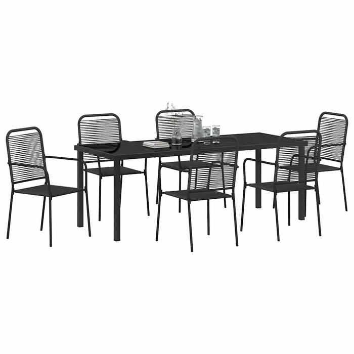 Set de masă pentru grădină 7 pcs Negru - WALTI WALTI