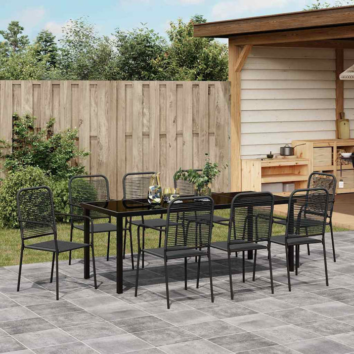Set de masă pentru grădină 9 pcs Negru - WALTI WALTI