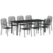 Set de masă pentru grădină 9 pcs Negru - WALTI WALTI