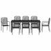 Set de masă pentru grădină 9 pcs Negru - WALTI WALTI