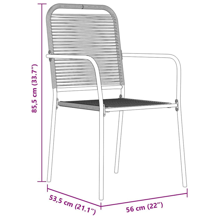 Set de masă pentru grădină 9 pcs Negru - WALTI WALTI