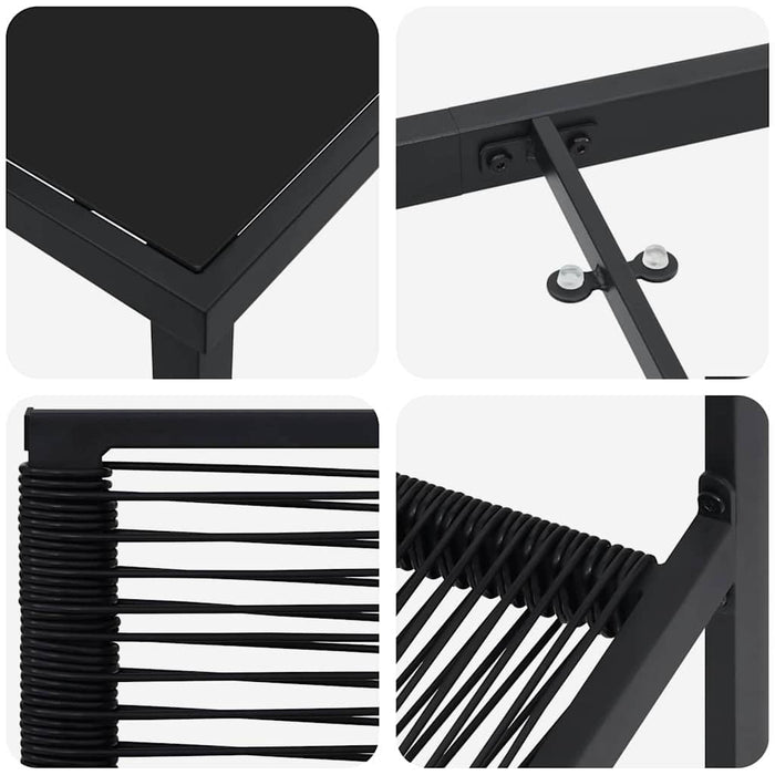 Set de masă pentru grădină 7 pcs Negru - WALTI WALTI
