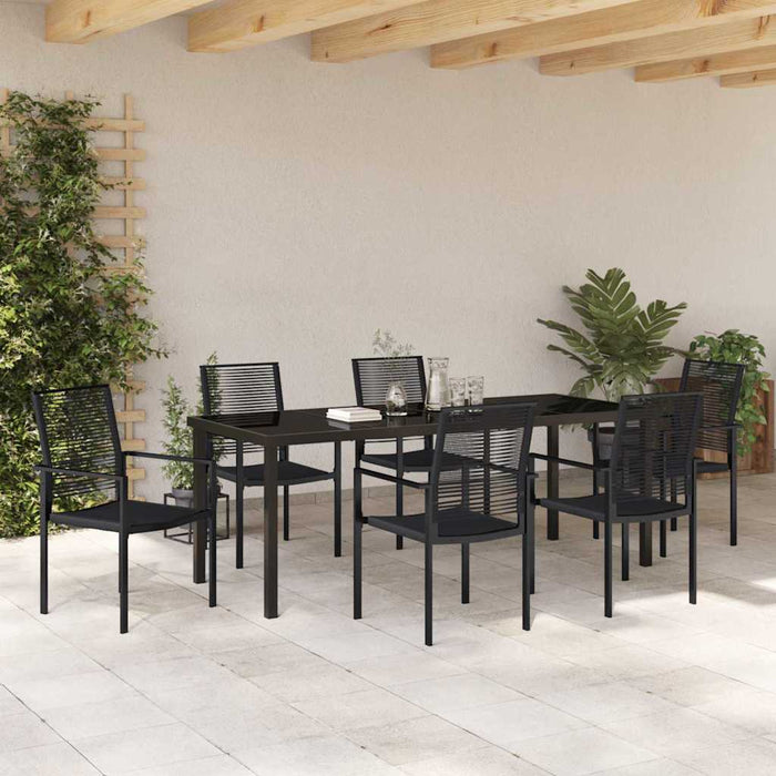 Set de masă pentru grădină 7 pcs Negru - WALTI WALTI