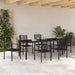 Set de masă pentru grădină 7 pcs Negru - WALTI WALTI