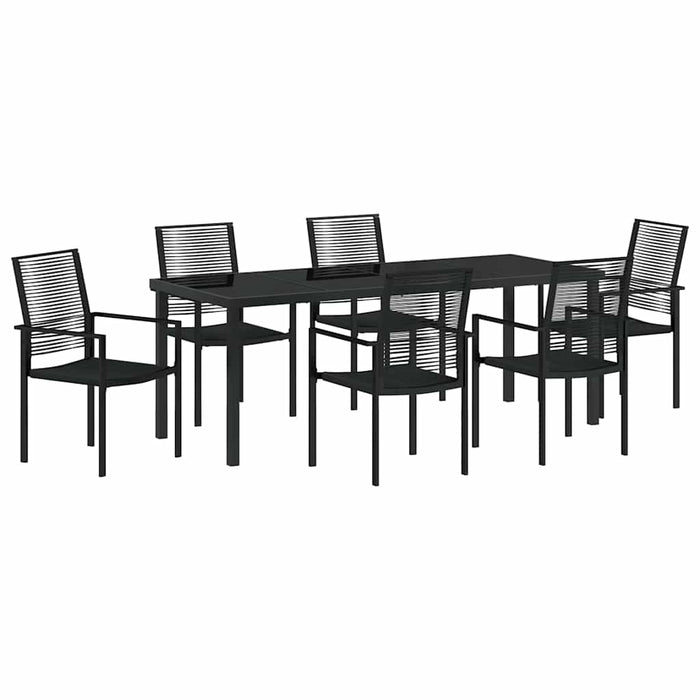Set de masă pentru grădină 7 pcs Negru - WALTI WALTI