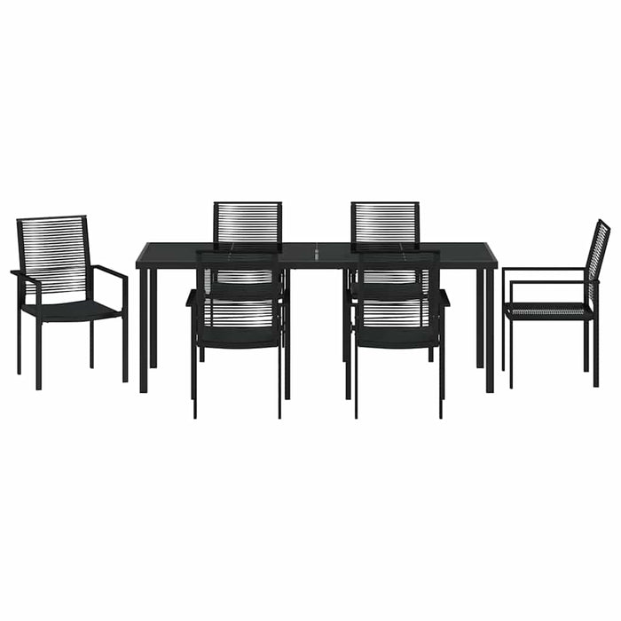 Set de masă pentru grădină 7 pcs Negru - WALTI WALTI
