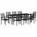 Set de masă pentru grădină 9 pcs Negru - WALTI WALTI