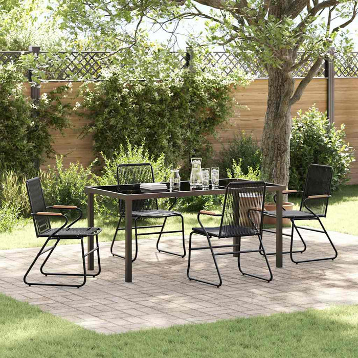 Set de masă pentru grădină 5 pcs Negru - WALTI WALTI