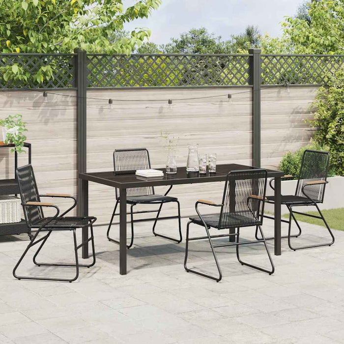 Set de masă pentru grădină 5 pcs Negru - WALTI WALTI