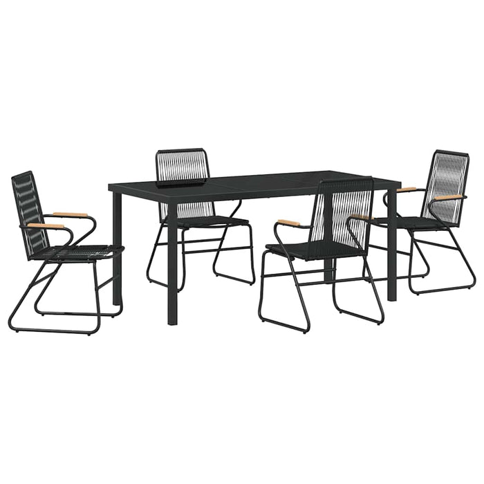 Set de masă pentru grădină 5 pcs Negru - WALTI WALTI