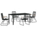 Set de masă pentru grădină 5 pcs Negru - WALTI WALTI