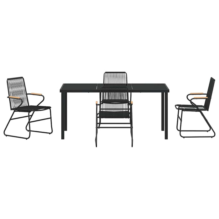 Set de masă pentru grădină 5 pcs Negru - WALTI WALTI