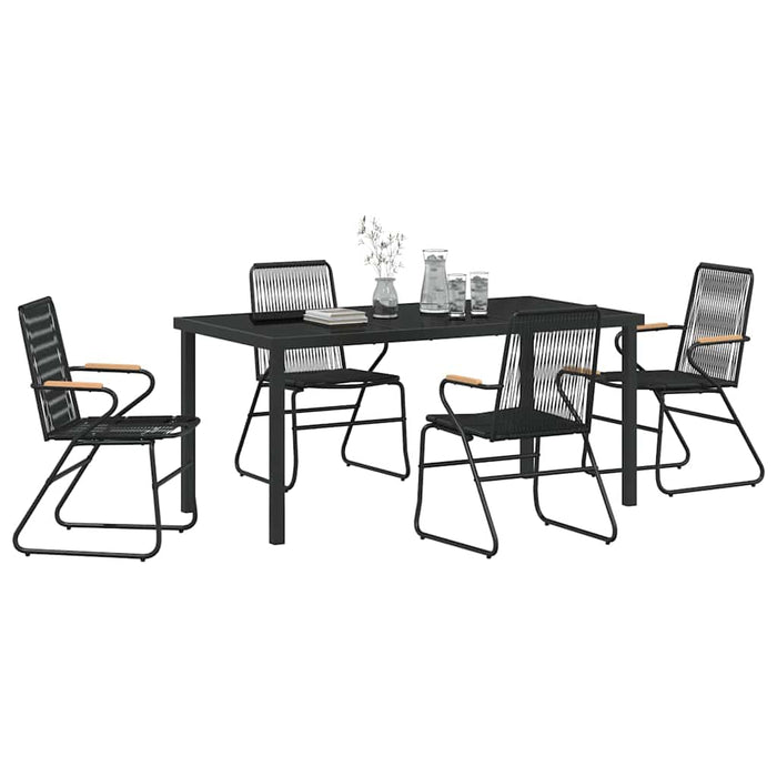 Set de masă pentru grădină 5 pcs Negru - WALTI WALTI